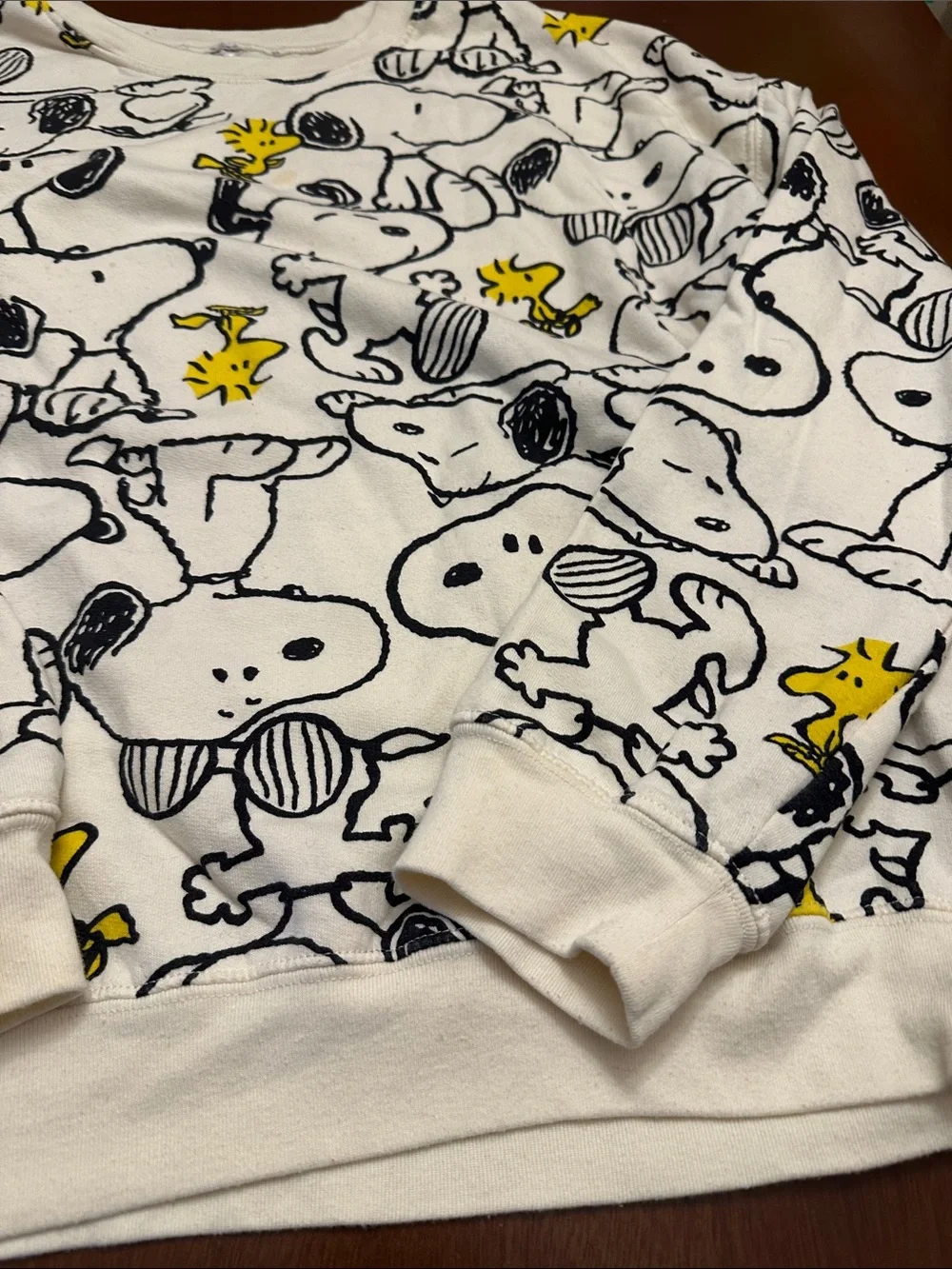 Snoopy & Woodstock All-Over Print Sweatshirt Size XL